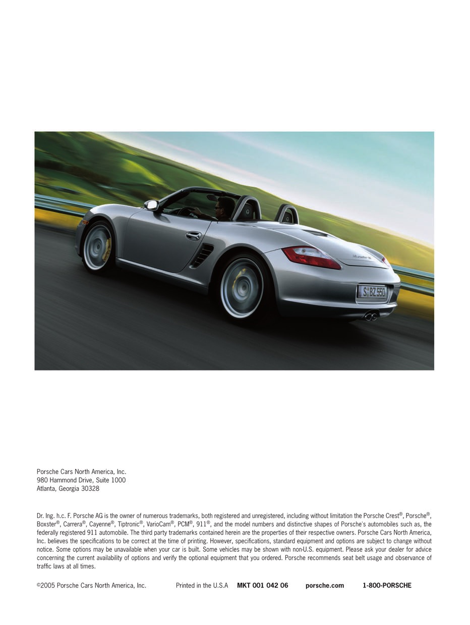 2006 Porsche Boxster Brochure Page 2